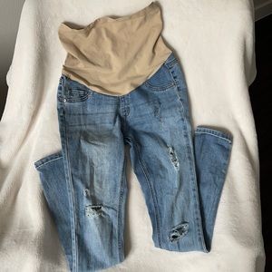 Indigo Blue Maternity Distressed jeans